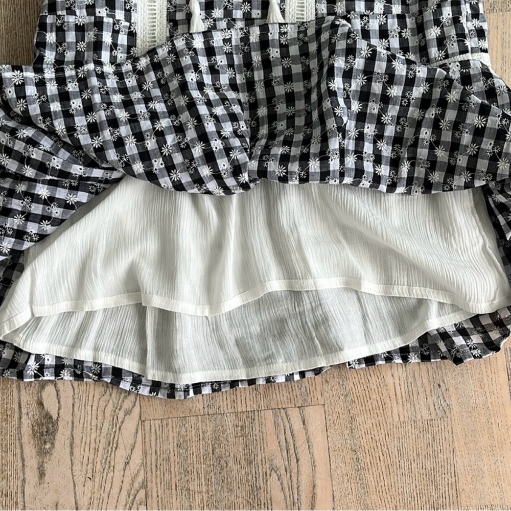 NWOT Allison New York Dropped Waist Women's Black & White Summer Dress - Picture 8 of 10